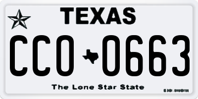 TX license plate CCO0663
