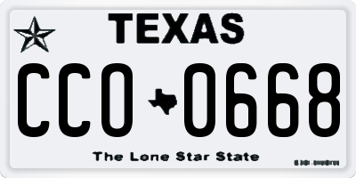 TX license plate CCO0668