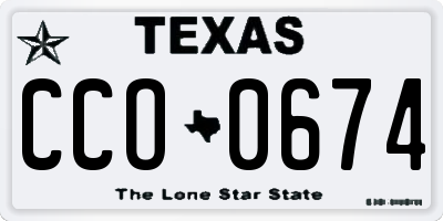 TX license plate CCO0674