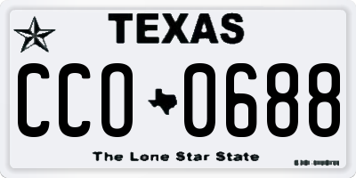 TX license plate CCO0688