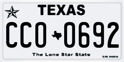 TX license plate CCO0692