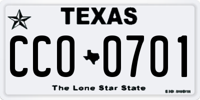 TX license plate CCO0701