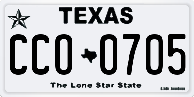 TX license plate CCO0705