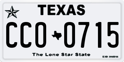 TX license plate CCO0715