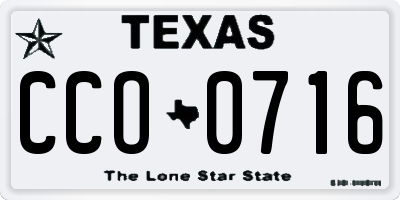 TX license plate CCO0716