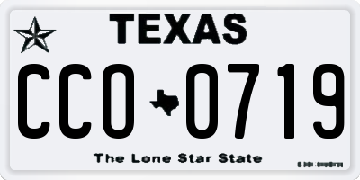 TX license plate CCO0719
