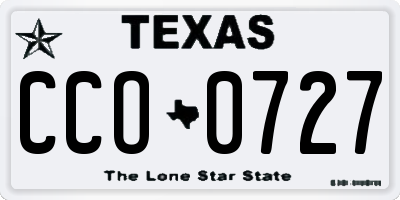 TX license plate CCO0727