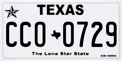 TX license plate CCO0729