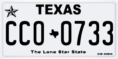 TX license plate CCO0733