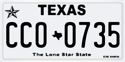 TX license plate CCO0735