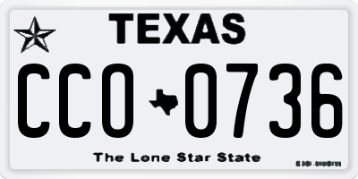 TX license plate CCO0736