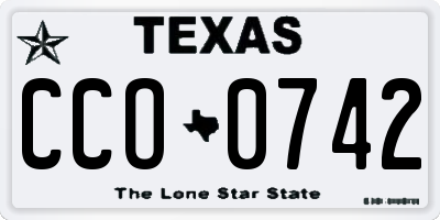 TX license plate CCO0742