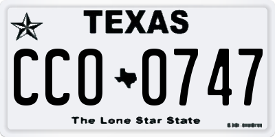 TX license plate CCO0747