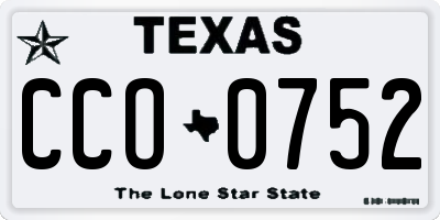 TX license plate CCO0752