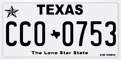TX license plate CCO0753