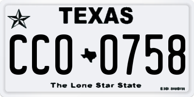 TX license plate CCO0758