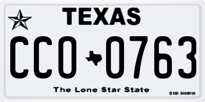 TX license plate CCO0763