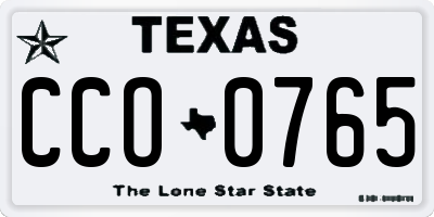 TX license plate CCO0765