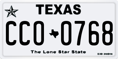 TX license plate CCO0768