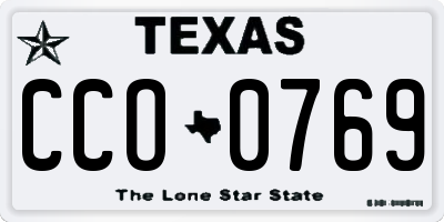 TX license plate CCO0769