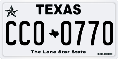 TX license plate CCO0770