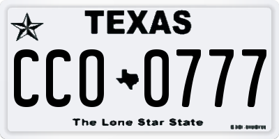 TX license plate CCO0777