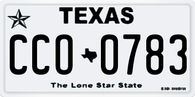 TX license plate CCO0783