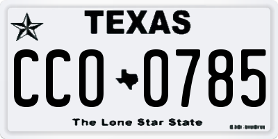 TX license plate CCO0785