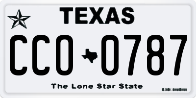 TX license plate CCO0787