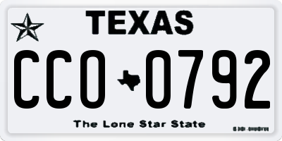 TX license plate CCO0792