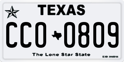 TX license plate CCO0809