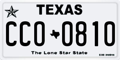 TX license plate CCO0810