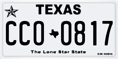TX license plate CCO0817