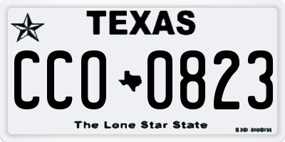 TX license plate CCO0823