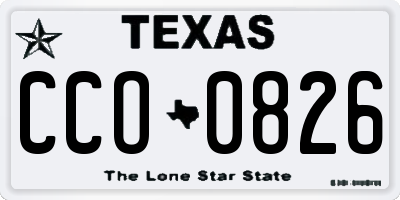 TX license plate CCO0826