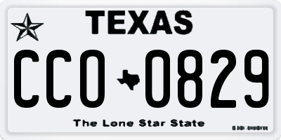TX license plate CCO0829