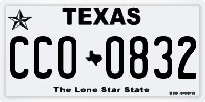 TX license plate CCO0832