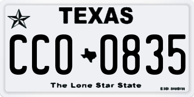 TX license plate CCO0835