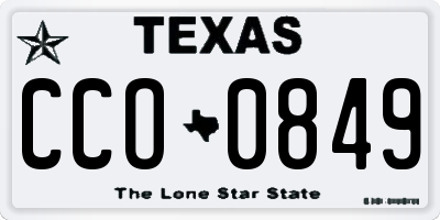 TX license plate CCO0849