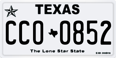 TX license plate CCO0852