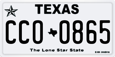 TX license plate CCO0865
