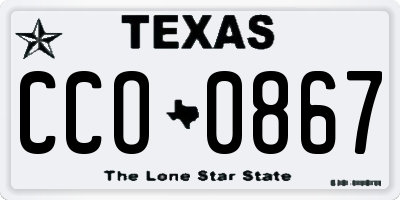 TX license plate CCO0867