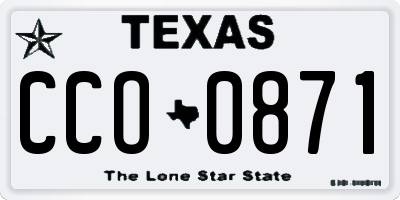 TX license plate CCO0871