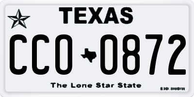 TX license plate CCO0872