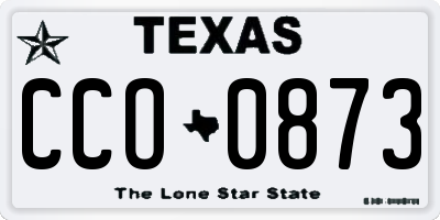 TX license plate CCO0873