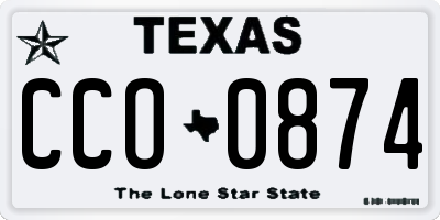 TX license plate CCO0874