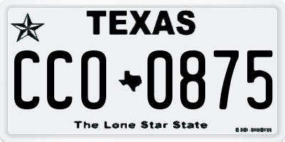 TX license plate CCO0875