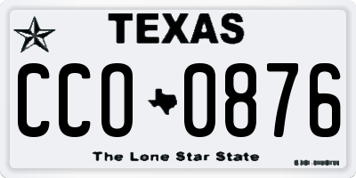 TX license plate CCO0876