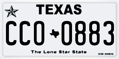 TX license plate CCO0883