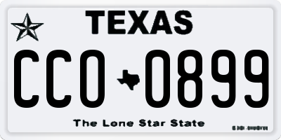 TX license plate CCO0899